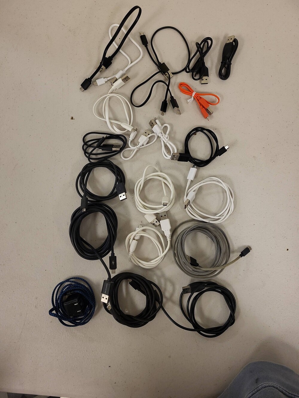 USB Cable Lot Micro USB Charger Cord Assorted Lengths Bulk